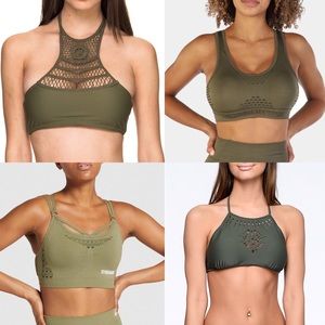 Olive green bralette / cropped fitted tank